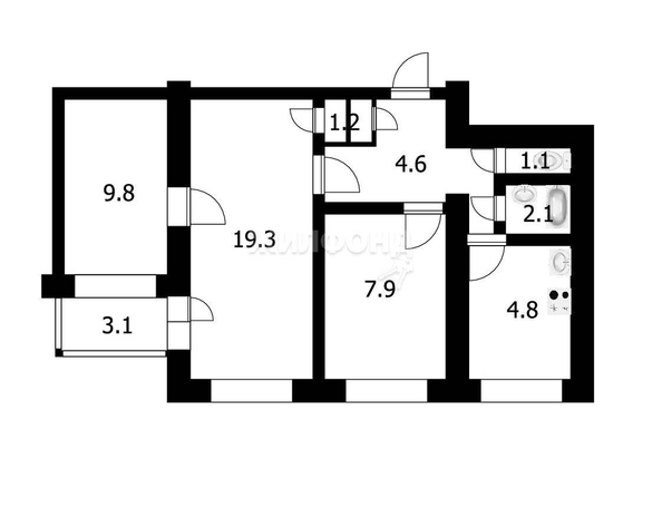 
   Продам 3-комнатную, 54.2 м², Олеко Дундича ул, 25

. Фото 21.