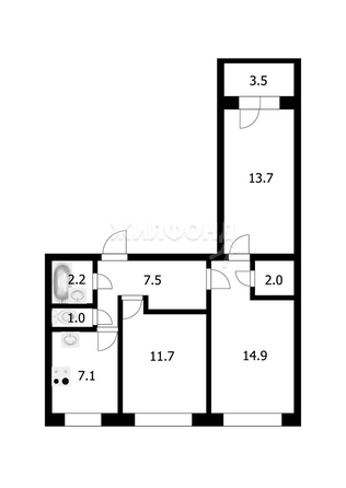 
   Продам 3-комнатную, 60.1 м², Петухова ул, 120

. Фото 1.