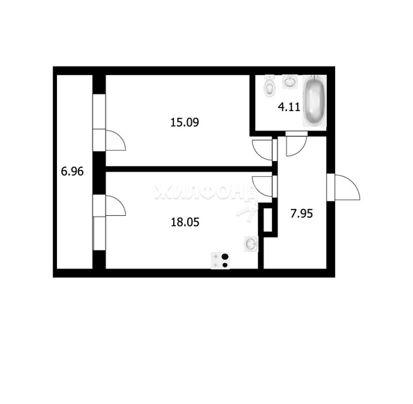 
   Продам 1-комнатную, 45.7 м², Светлановская ул, 52/2

. Фото 15.