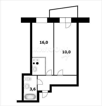 
   Продам 2-комнатную, 43.2 м², Согласия ул, 5

. Фото 12.