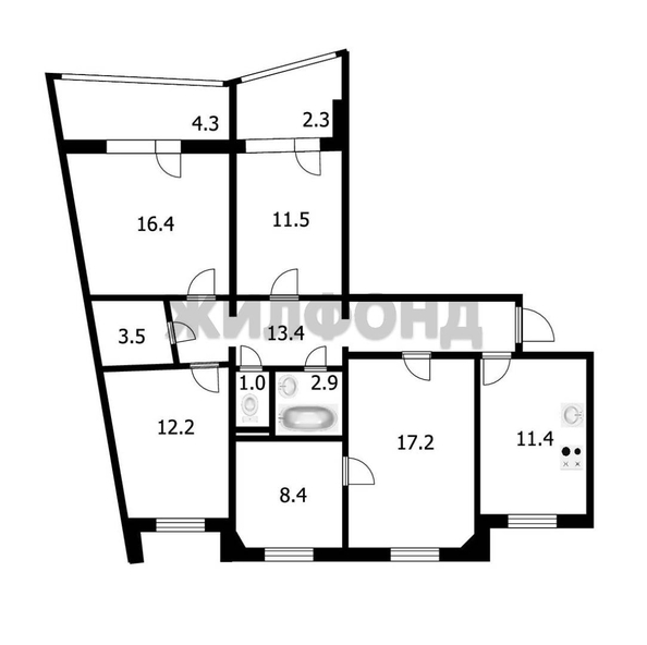 
   Продам 5-комнатную, 104.5 м², Краснообск, 3

. Фото 21.