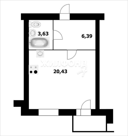 
   Продам студию, 31.24 м², Есенина ул, 67

. Фото 7.