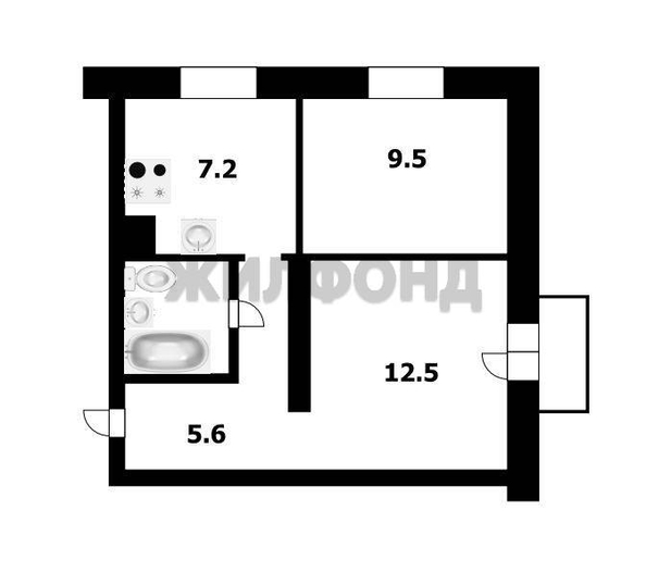 
  Продается 2-комн. квартира, 41.2 м², Красный пр-кт, д. 163
. Фото 8.
