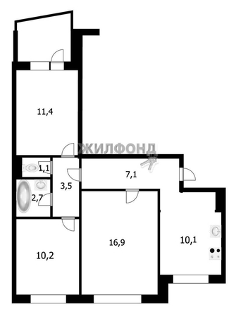 
   Продам 3-комнатную, 63 м², Красных Зорь ул, 3

. Фото 21.