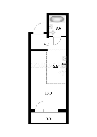 
   Продам студию, 26.7 м², Коминтерна ул, 126

. Фото 1.