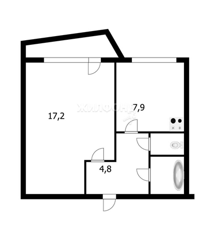 
   Продам 1-комнатную, 33.9 м², Краснообск, 7

. Фото 12.