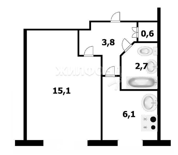 
   Продам 1-комнатную, 28.5 м², Флотская ул, 24

. Фото 17.