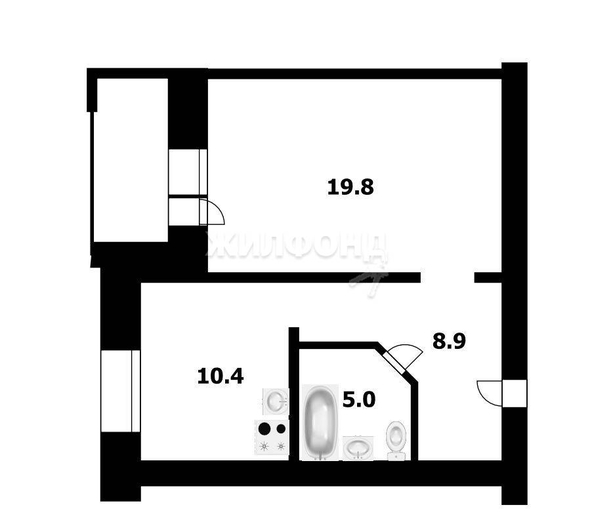 
   Продам 1-комнатную, 44.1 м², Владимировская ул, 21

. Фото 19.