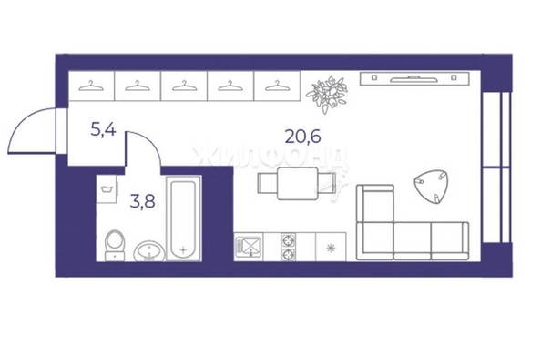 
   Продам 1-комнатную, 30.8 м², Горский мкр, 14

. Фото 20.