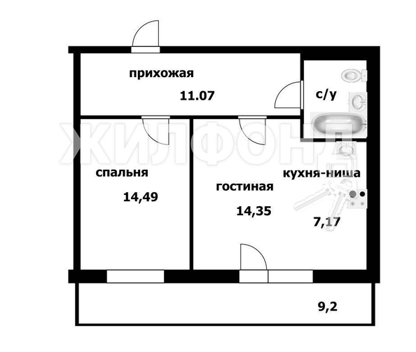 
   Продам 2-комнатную, 51 м², Дмитрия Шамшурина ул, 29

. Фото 22.