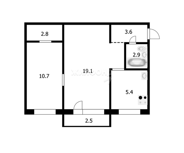 
   Продам 2-комнатную, 45.2 м², Владимировская ул, 13

. Фото 9.