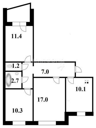 
   Продам 3-комнатную, 65.5 м², Краснообск, 7

. Фото 28.