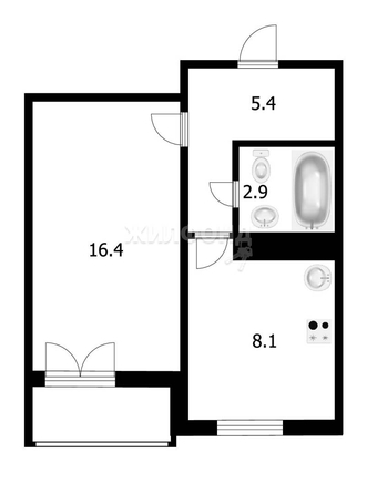 
   Продам 1-комнатную, 33 м², Бориса Богаткова ул, 260/1

. Фото 15.