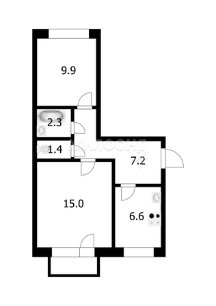 
   Продам 2-комнатную, 43.2 м², Учительская ул, 19/2

. Фото 15.