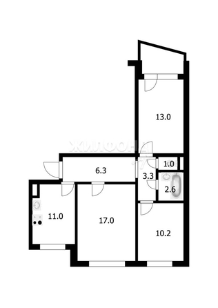 
   Продам 3-комнатную, 64.4 м², Свечникова ул, 2

. Фото 2.