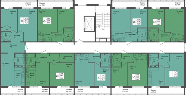 
   Продам 2-комнатную, 52.9 м², Родина, дом 4

. Фото 1.