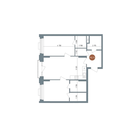 
   Продам 3-комнатную, 70.71 м², 19/56 Кварталы Телецентра, сек 5

. Фото 1.