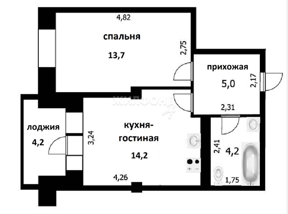 
   Продам 2-комнатную, 41.2 м², Междуреченская ул, 3

. Фото 26.