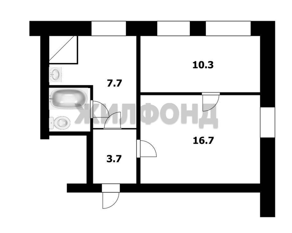 
   Продам 2-комнатную, 41 м², Трудовая ул, 1а

. Фото 7.