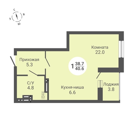 
   Продам студию, 40.6 м², Петухова ул, 170

. Фото 1.