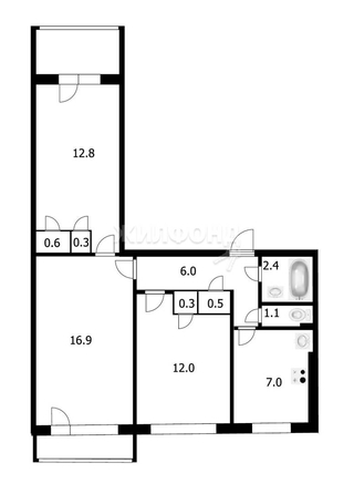 
   Продам 3-комнатную, 62.6 м², Приморская ул, 33

. Фото 23.