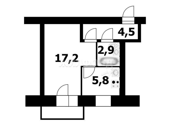 
   Продам 1-комнатную, 30.4 м², Мира ул, 39

. Фото 6.