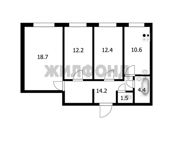 
   Продам 3-комнатную, 74 м², Заречная ул, 6

. Фото 10.