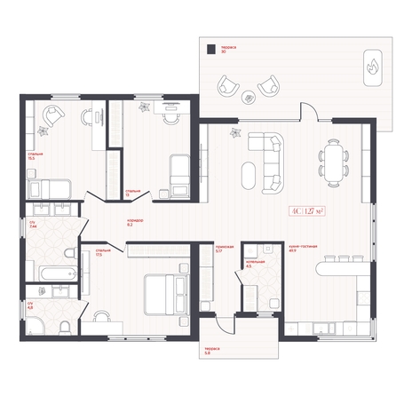 
   Продам дом, 127.38 м², Русские сезоны КП

. Фото 1.