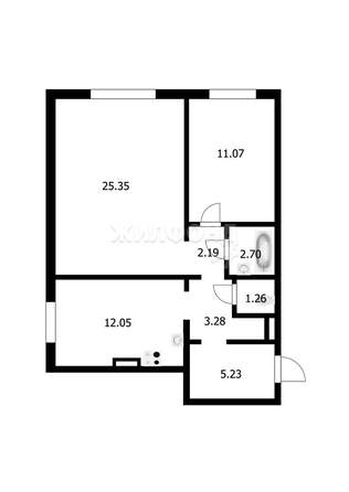 
   Продам 2-комнатную, 63.9 м², Плющихинская ул, 1

. Фото 12.