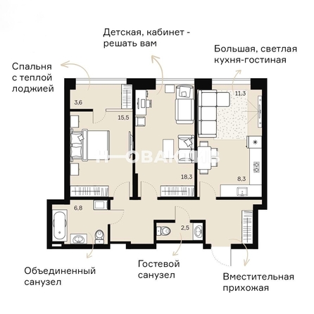 
   Продам 3-комнатную, 77.32 м², Чикаго

. Фото 30.