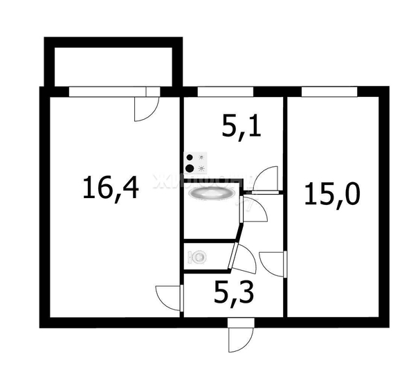 
   Продам 2-комнатную, 45.2 м², Зорге ул, 179

. Фото 16.