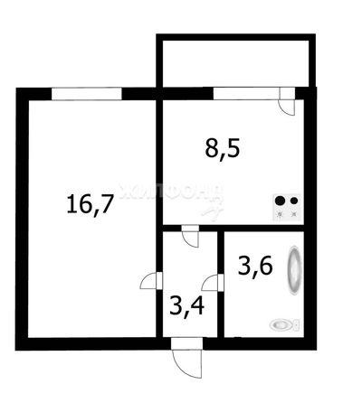 
   Продам 1-комнатную, 32.2 м², Петухова ул, 164

. Фото 9.