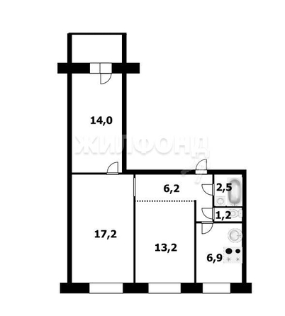 
   Продам 3-комнатную, 61.2 м², Саввы Кожевникова ул, 7

. Фото 1.