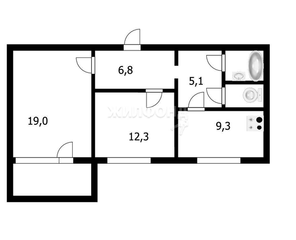 
   Продам 2-комнатную, 56.3 м², 2-я Ольховская ул, 3

. Фото 20.