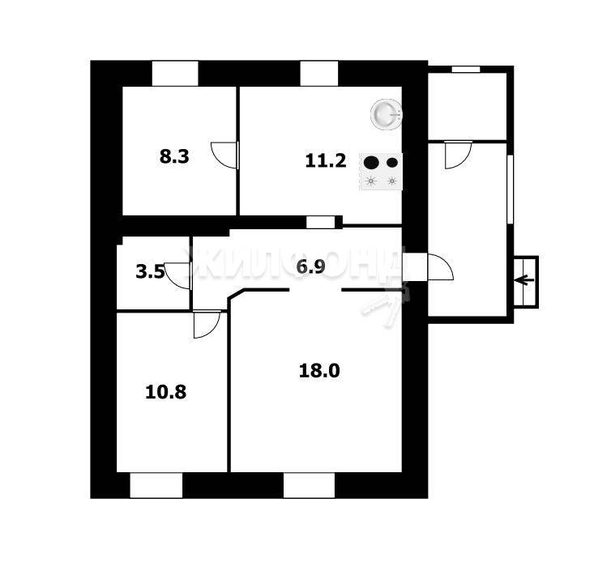 
   Продам дом, 58.7 м², Новосибирск

. Фото 8.