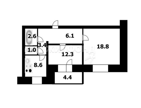 
   Продам 2-комнатную, 53 м², В. Высоцкого ул, 42/3

. Фото 36.