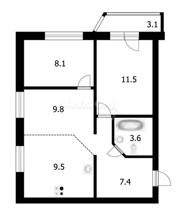 
   Продам 2-комнатную, 49.9 м², Лазурная ул, 28

. Фото 20.