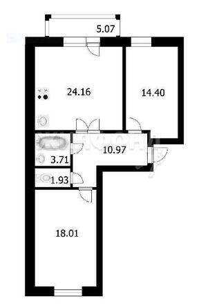 
   Продам 2-комнатную, 73 м², 7-й микрорайон, 30

. Фото 10.