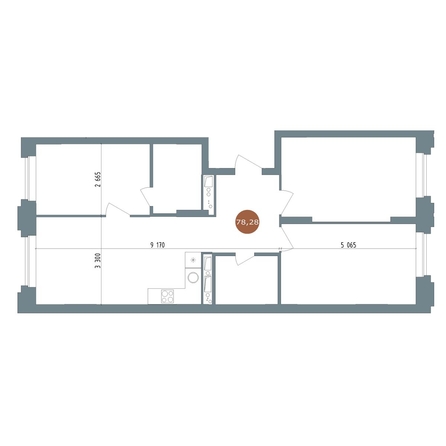 
   Продам 4-комнатную, 78.28 м², 19/56 Кварталы Телецентра, сек 4

. Фото 2.