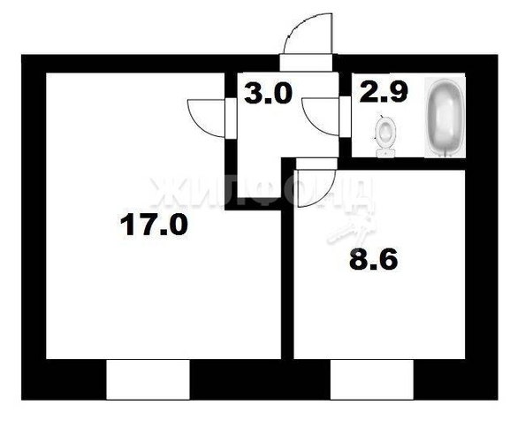 
   Продам 1-комнатную, 31.5 м², Железнодорожная ул, 5

. Фото 8.