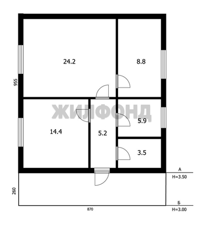 
   Продам 3-комнатную, 62.3 м², Гагарина ул, 2

. Фото 26.