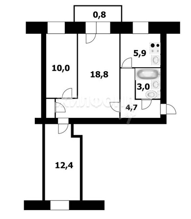 
   Продам 3-комнатную, 56.4 м², Блюхера ул, 36

. Фото 5.