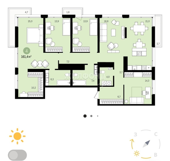 
   Продам 4-комнатную, 152.32 м², Аэропорт ул, 88

. Фото 1.