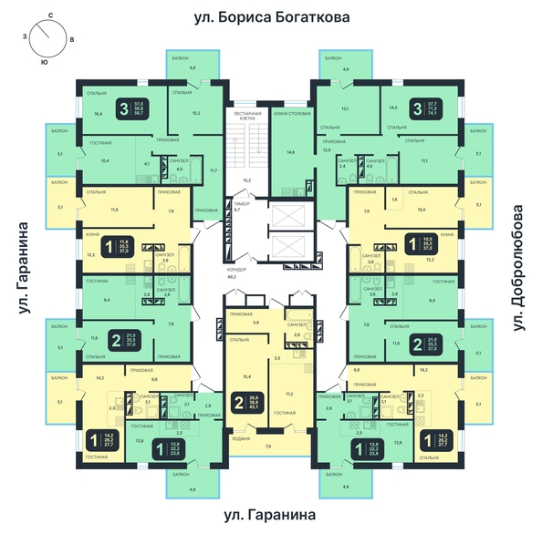 
   Продам 3-комнатную, 59.7 м², Никольский парк, дом 4

. Фото 1.