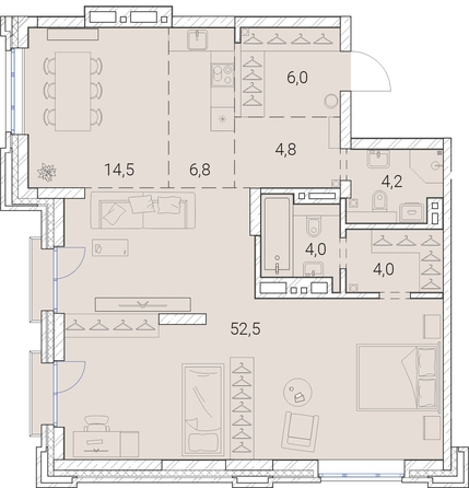 
   Продам 1-комнатную, 96.8 м², Тайм Сквер

. Фото 37.