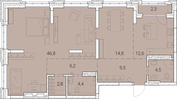 
   Продам 1-комнатную, 103.9 м², Тайм Сквер

. Фото 37.