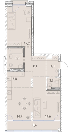 
   Продам 2-комнатную, 85.3 м², Тайм Сквер

. Фото 38.