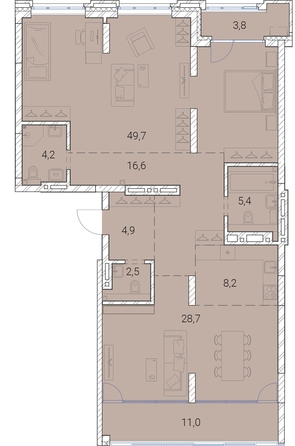 
   Продам 1-комнатную, 135 м², Тайм Сквер

. Фото 19.