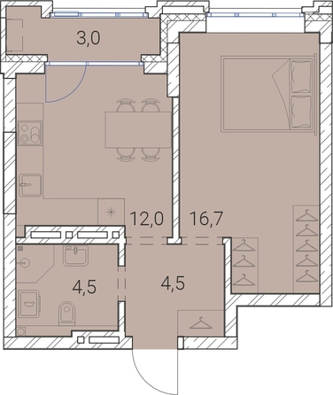 
   Продам 1-комнатную, 40.7 м², Тайм Сквер

. Фото 37.