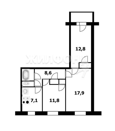 
   Продам 3-комнатную, 60.9 м², Котовского ул, 32

. Фото 10.